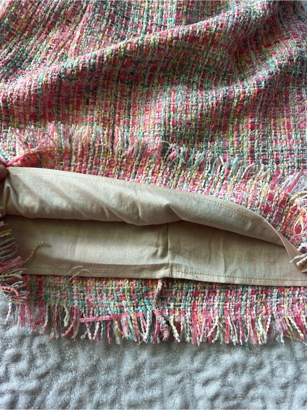 NWT Idem Ditto Women’s Pastel Tweed Fringe Mini Skirt | Size S - Picture 9 of 12